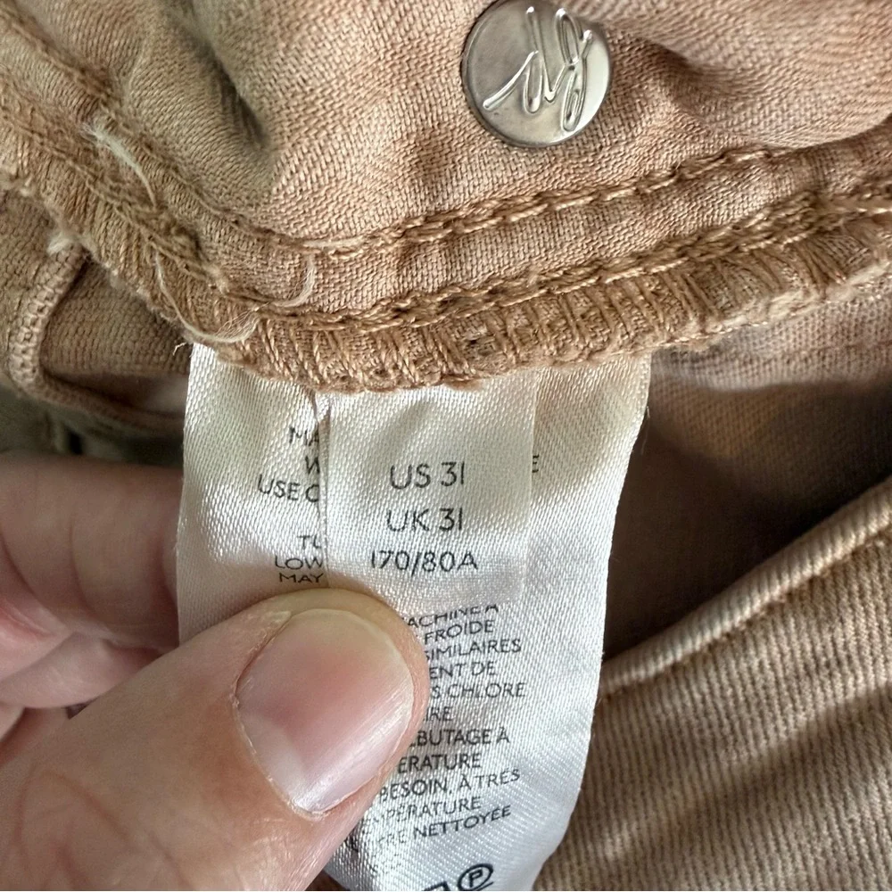 We The Free Women's Tan Cream Skinny Frayed Hem Jeans Size 31 High Waist - Picture 6 of 11